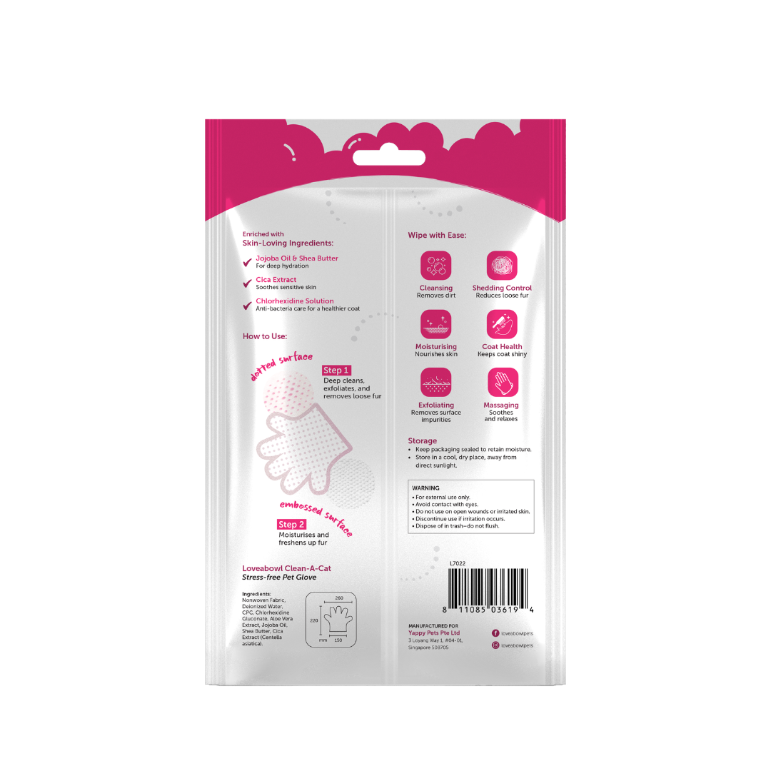 Loveabowl Clean-A-Cat Pet Glove Cactus 10pcs