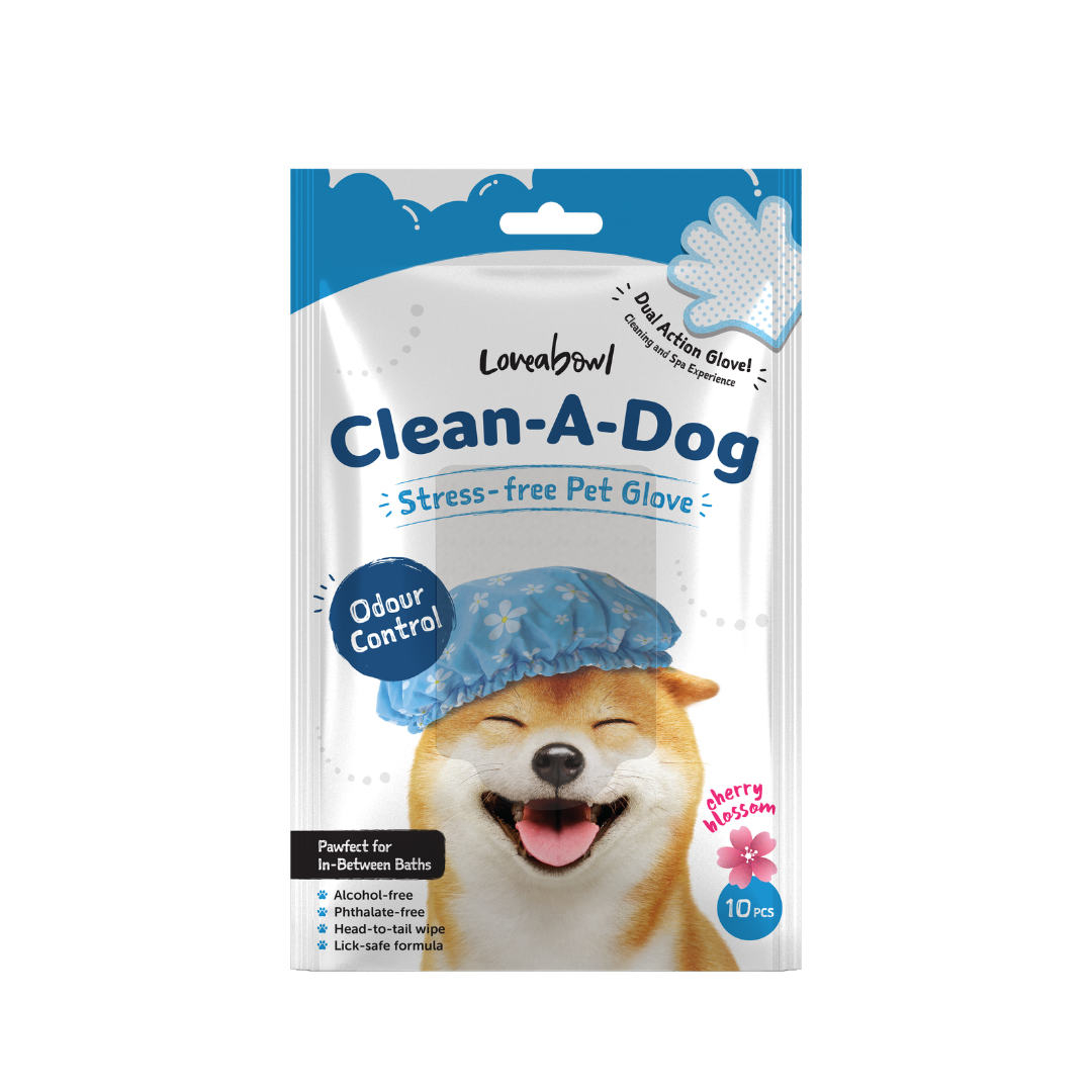 Loveabowl Clean-A-Dog Pet Glove Cherry Blossom 10pcs